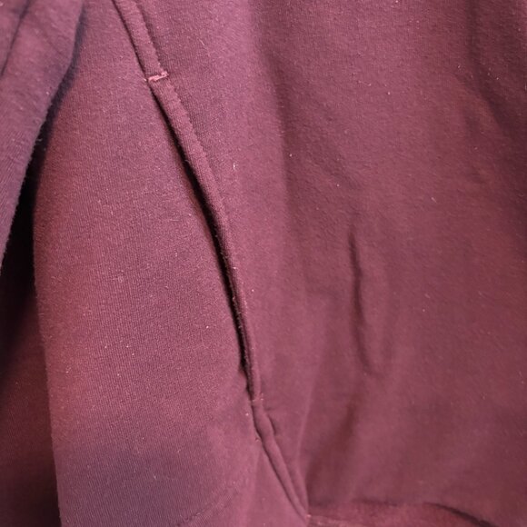 Hooded Zip-Up Sweater with High Low Hem - Burgundy - Picture 6 of 12